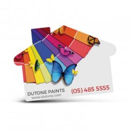 The Trends AD Labels 70 x 50 is a house shaped standard sized permanent vinyl adhesive label.  UV & solvent resistant.  In White or Clear. 