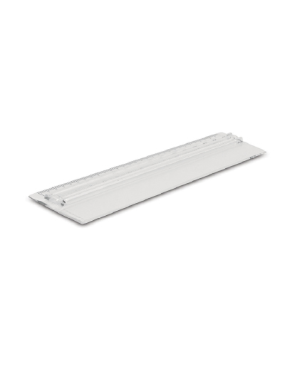 The Trends Magnifying Ruler is a 15cm ruler with magnifying bar.  Available in Clear.  Can be branded with your logo - Great promotional product. 