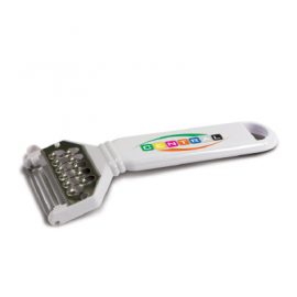 Trends Vegetable Peeler also incorporates a grater. Available in White.  Branded on a large branding area.  Full colour branding available.