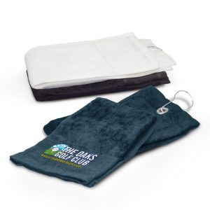 100687 Trends Collection Golf Towel - Promotrenz The Trends Collection Golf Towel is a pre-folded cotton golf towel. Has an eyelet and clip to attach to golf bags and carts. Available in 3 colours. Great golf promotional product.