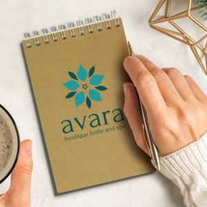 100897 TRENDS Kraft Note Pad - Small The Trends Kraft Note Pad is a 60 page, A7 line noted pad made from 100% recycled paper. Natural with silver wiro binding.