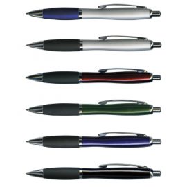 The Trends Collection Atlantis Pen is a retractable brass barrel ball pen with soft rubber lacquered grip.  Engraves to a brass colour.  Great promo product