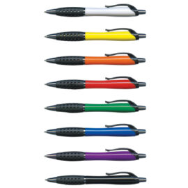 The Trends Dolphin Pen is a retractable plastic & metal ball pen with a soft rubber grip. Available in 7 colours. Great branded promo pen.