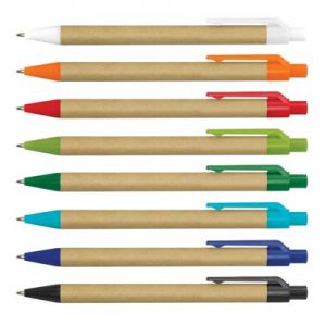 104358 TRENDS Kraft Pen The Trends Kraft Pen is an eco friendly retractable ball pen. In 8 colours. Great branding options. Great branded eco friendly promotional pens.