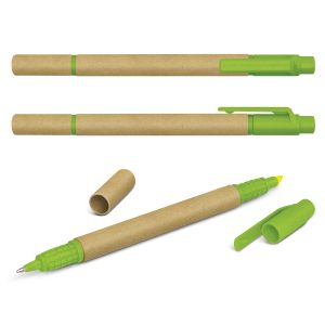 The Trends Collection Eco Pen Highlighter is an eco friendly ball pen.  7 colours available.  Built in Highlighter.  Great branded promotional pen.