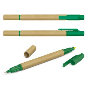 The Trends Collection Eco Pen Highlighter is an eco friendly ball pen.  7 colours available.  Built in Highlighter.  Great branded promotional pen.