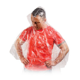 The Trends Emergency Rain Coat is hooded and waterproof. Supplied folded in a compact plastic polybag.  Great event promo product. In clear with full colour label.