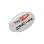 The Trends Collection Button Badge Oval - 65 x 45mm is a pin on button badge.  Full Colour Print.  Great branded promotional product for all occasions.