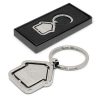 The Trends Spinning House Key Ring is a metal house shaped key ring.  Great branded promotional product for a variety of uses.  Laser Engraved.