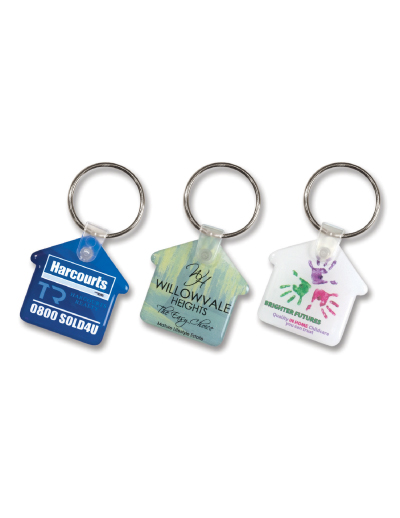 The Trends Collection House Flexi Resin Key Ring is a flexible key ring with durable resin coated finish.  Great branded promotional key ring - perfect for real estate.
