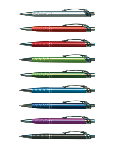  The Trends Collection Aria Pen is a retractable aluminium ball pen.  Available in 9 colours.  Great branded smart promotional pen product.