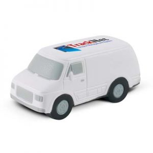 The Trends Stress Van is a van shaped anti stress toy made from P.U. White with Grey & Black Trim. Great branded anti stress promo product.