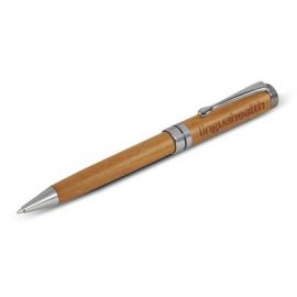 The Trends Heritage Rimu Pen is a twist action ball pen made from NZ Rimu. Black velvet sleeve. Great branded promotional pen product.