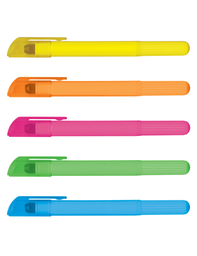 The Trends Collection Wax Highlighter is a highlighter manufactured from wax.  Never dries up.  Great branded promotional stationery products.  5 colours.