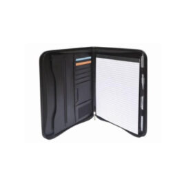 The Legend Life Windsor A4 Zip Compendium has a business card sleeve, A4 writing pad and note holder. Black. Great branded compendiums & business portfolios.