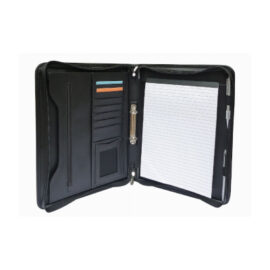 The Legend Life Windsor 2 Ring Zip Portfolio has a removable 2 ring binder, card holder & pen loop. Black. Great branded portfolios & business compendiums.