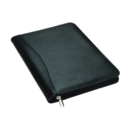 The Legend Life Leather A4 Compendium is a natural leather folder qith pen holder, A4 pad & card holder. Black. Great branded compendiums & business portfolios.