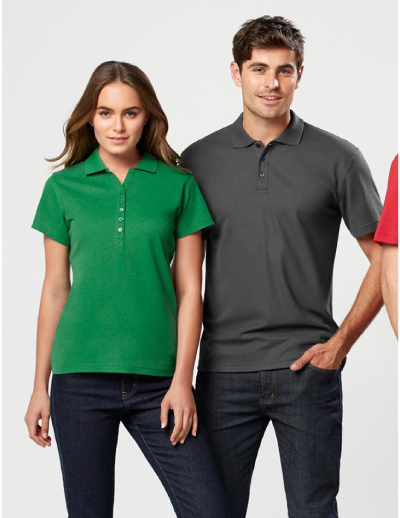 The Biz Collection Mens Crew Polo Shirt is made from 65% Polyester, 35% Cotton Pique Low-pill Yarn.  In 17 colours.  Great branded polos & uniforms.