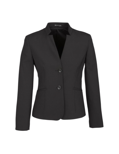 The Biz Corporates Womens Short Jacket with Reverse Lapel is a wool jacket made of 55% Polyester, 43% Wool, 2% Elastane. Available in 3 colours. Sizes 4-26.