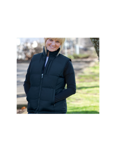 Unlimited Edition Womens Alpine Puffer Vest-V825-Hero The Unlimited Edition Womens Alpine Puffer Vest is made from 100% polyester microfleece lining and 100% polyester outer. Available in Black & Navy. Sizes 8-20.