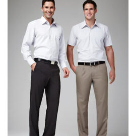 The Biz Collection Mens Classic Pleat Front Pant is a comfort fit, 65% polyester classic pant. 3 colours. Great office work wear from Biz Collection.