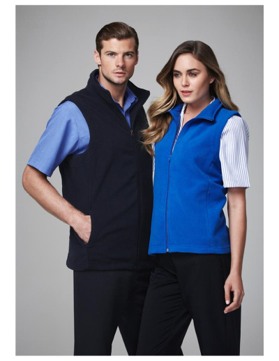 The Biz Collection Mens Plain Microfleece Vest is a 285gsm modern fit, microfleece vest.  Black or Navy.  S - 5XL.  Great microfleece vests from Biz Collection.