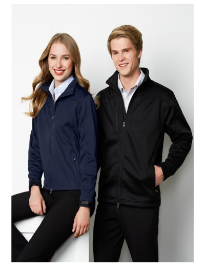 The Biz Collection Ladies Soft Shell Jacket is a Biz Tech, water repellent, breathable, soft shell jacket.  Black or Navy.  Great softshell jackets from Biz Collection.