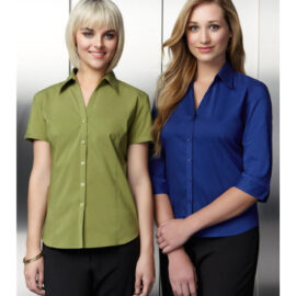 The Biz Collection Ladies Metro 3/4 Sleeve Shirt is a modern fit, open neckline shirt. 8 colours. 6 - 26. Great work shirts from Biz Collection.