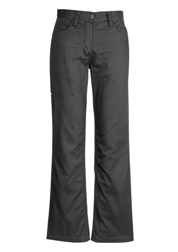 The Syzmik Womens Plain Utility Pant is a 100% 280gsm mid weight cotton drill pant.  Navy or Black. Great womens Syzmik workwear.