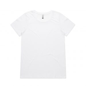 The AS Colour Shallow Scoop Tee is a 150GSM 100% cotton tee..  Available in 4 colours.  Sizes XS - XL.  Great branded printed women's tees.