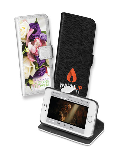 The Trends Collection Aurora Phone Cover Series are a leather look smart phone cover series.  In White or Black.  Great branded promotional phone products.