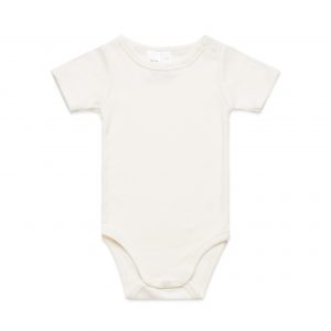 The AS Colour Mini Me One Piece is a 220gsm 100% cotton onesie. 6 colours available. Sizes 0 - 3 months to 18 - 24 months. Great kids branded apparel.