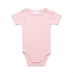 The AS Colour Mini Me One Piece is a 220gsm 100% cotton onesie. 6 colours available. Sizes 0 - 3 months to 18 - 24 months. Great kids branded apparel.