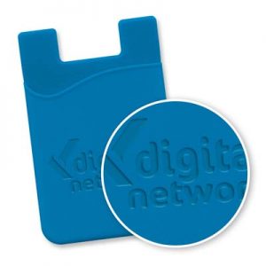 The Trends Silicone Smart Wallet is a soft touch silicone wallet that sticks to back of phones. Available in 11 colours. Great branded promotional product.