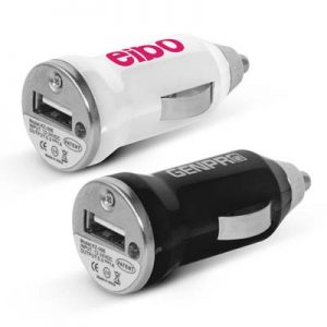 107639 TRENDS Mini Car Charger The Trends Mini Car Charger is a small car charger with an LED that lights up. Available in 2 colours. Great promotional business product.