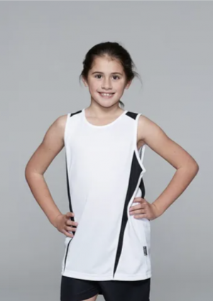 The Aussie Pacific Kids Eureka Singlet is made from polyester moisture removal material.  In 16 colours.  Great branded singlets & sportswear.