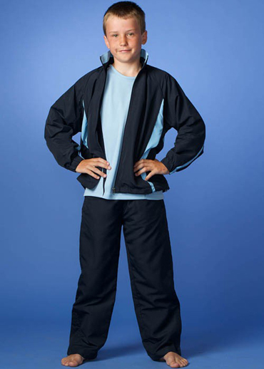 The Aussie Pacific Kids Eureka Track Jacket is made from 100% pongee polyester fabric.  14 colours.  6 - 16.  Great branded track jackets and sportswear.