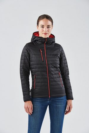 The Stormtech Womens Gravity Thermal Jacket is ultra lightweight, breathable and water repellent. Available in 4 colours.