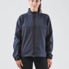 The Stormtech Womens Cirrus Bonded Jacket is a 94% polyester 6% Spandex bonded with 100% polyester microfleece & waterproof membrane.