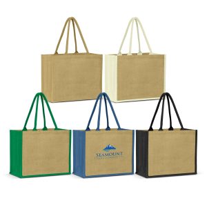 108038 Trends Collection Torino Jute Tote Bag - Promotrenz The Trends Collection Torino Jute Shopping Bag is an extra wide laminated jute tote bag. 4 colours available. Great branded bags & promotional products.