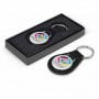 The Trends Collection Baron Round Key Ring is a genuine leather key ring with round metal plate for Branding.  Resin Coated Finish.  Great promotional product.