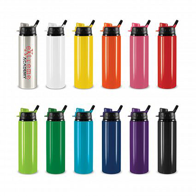 The Trends Oasis Drink Bottle is an aluminium drink bottle with leak proof snap cap lid. 12 colours. Great branded promo drinkware products.