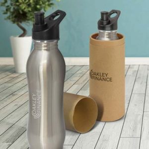 The Trends Atlanta Eco Safe Bottle is a 700ml food grade stainless steel drink bottle.  3 lid styles.  8 colours.  Great branded drink bottle & promo product.