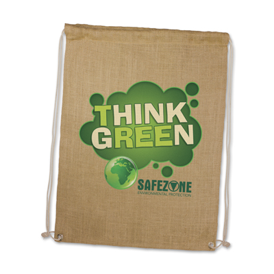 The Trends Collection Jute Drawstring Backpack is an environmentally friendly jute drawstring backpack.  Natural.  Great branded jute promo products.