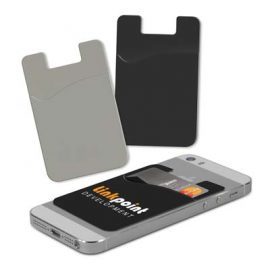 The Trends Meteor Phone Wallet is a slimline PVC wallet that attaches to smart phones.  3 colours.  Great branded phone promotional products.