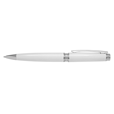 The TRENDS Ambassador Pen is a twist action brass ball pen. Lacquered barrel, shiny chrome accents. 3 colours. Black Ink. Great branded pens.