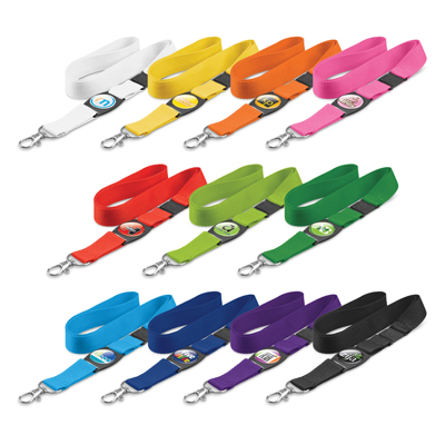 The Trends Collection Crest Lanyard is a polyester lanyard complete with spring load clip. safety clip & plastic insert.  11 colours.  Great branded lanyards.