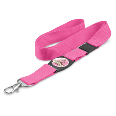 The Trends Collection Crest Lanyard is a polyester lanyard complete with spring load clip. safety clip & plastic insert.  11 colours.  Great branded lanyards.