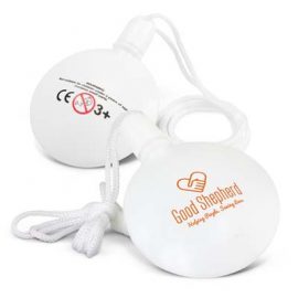 The Trends Funky Bubble Kit is a fun bubble making kit with lanyard.  In White.  Great branded kids bubble kits & fun promotional products.