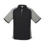 p10112 Biz Collection Mens Nitro Polo Black Grey White Front
